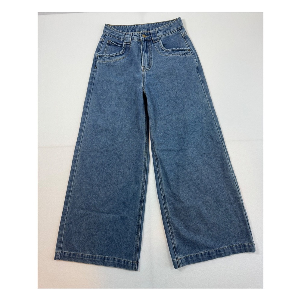 Dazy Wide Leg Jeans Women Size M Blue High Waisted Denim Casual Retro‎